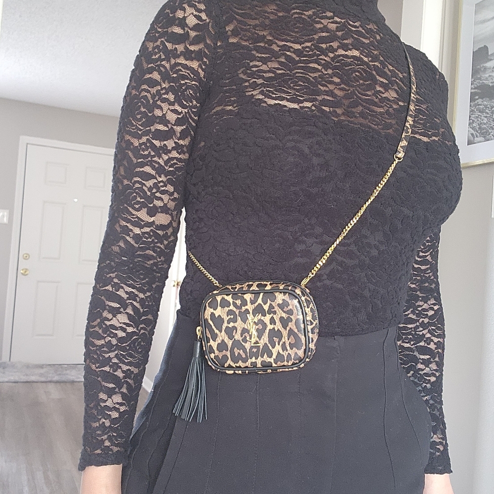 Authentic YSL Logo Lou Micro Crossbody Bag